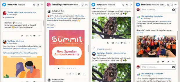 Flux de suivi social de Hootsuite
