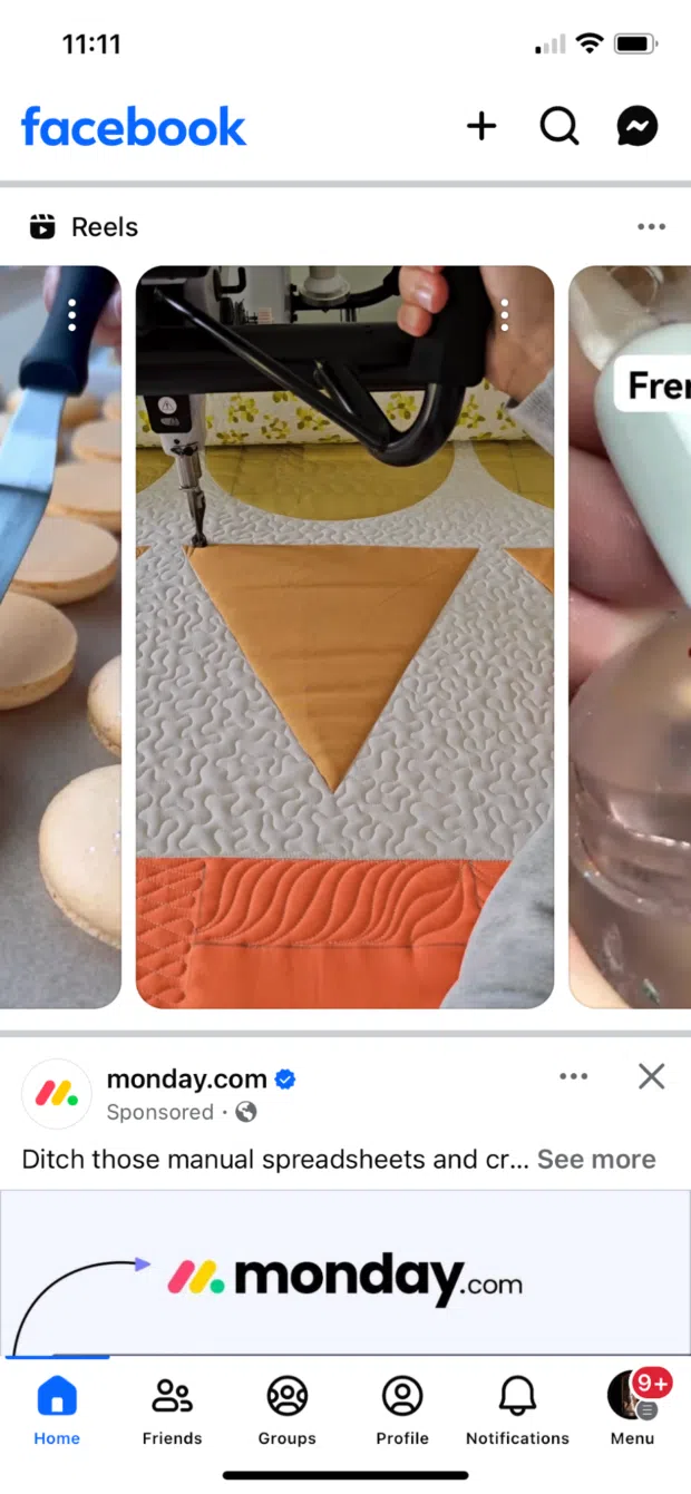 Facebook reels newsfeed
